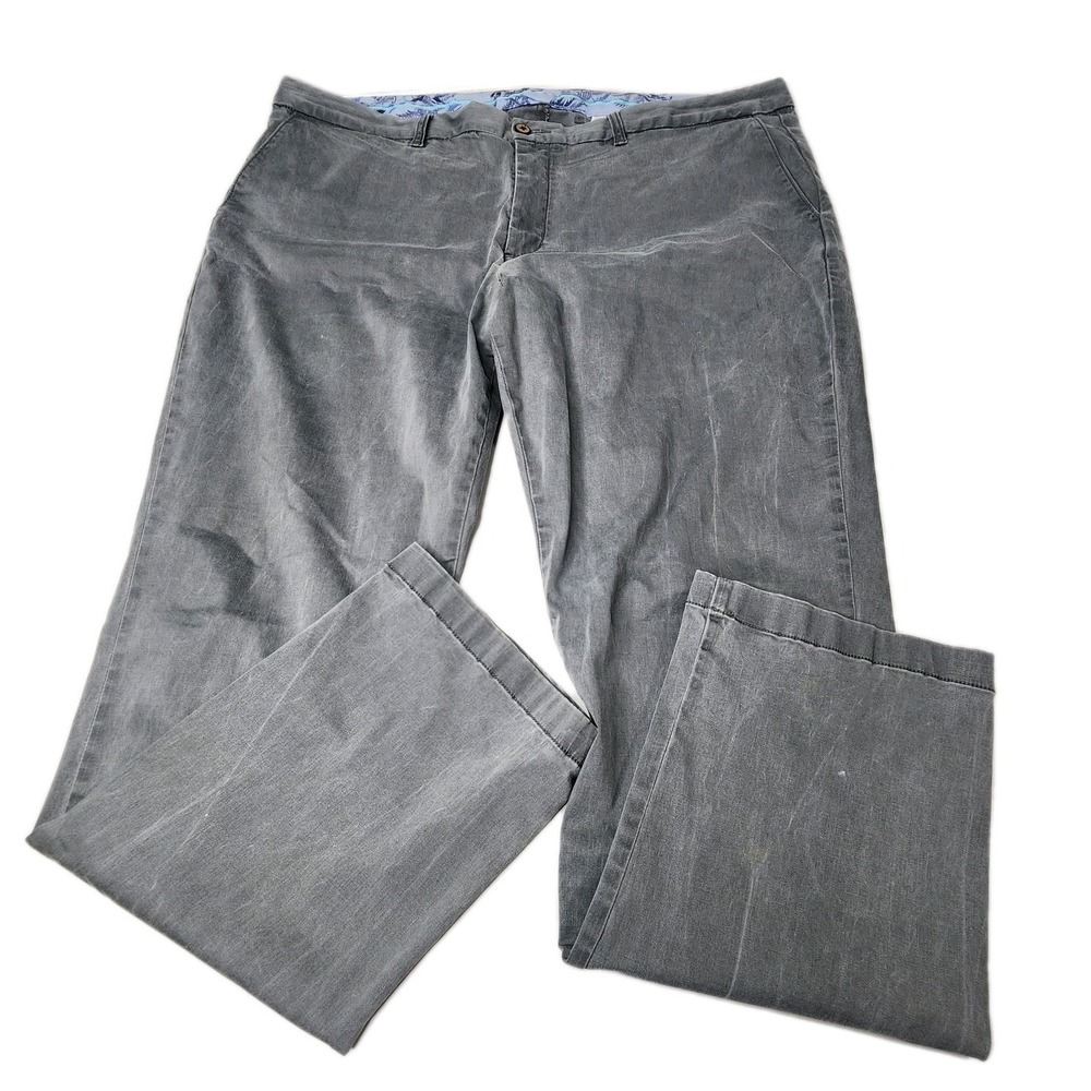 Tommy Bahama Boracay Chino Flat Front Pant Fog Grey Mens Size 44x32 Golf Walking